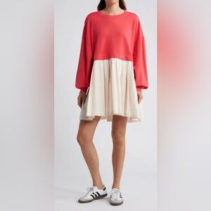 FREE PEOPLE Eleanor Layered Sweatshirt Minidress NWOT